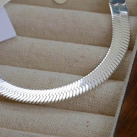 Sterling Silver Herringbone Bracelet - Picture 5 of 6